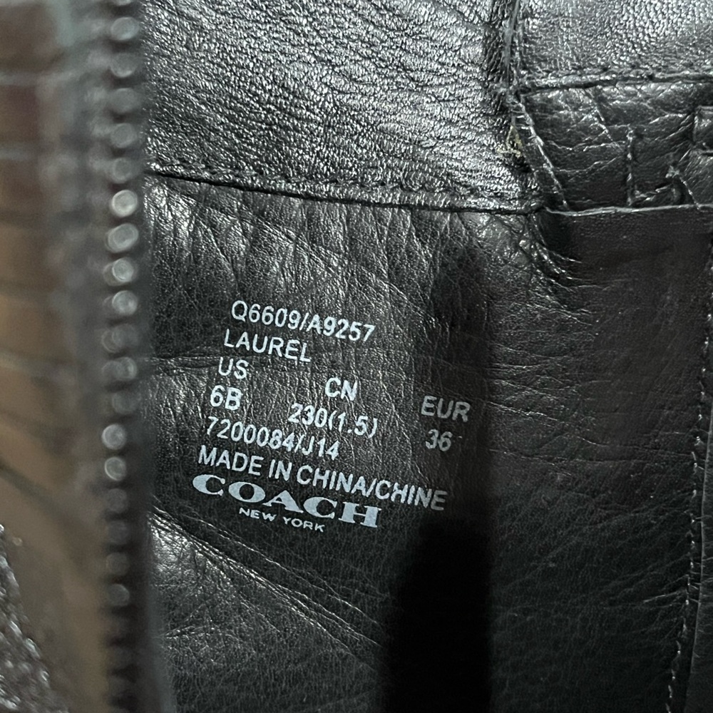 COACH Laurel Black Leather Peep Toe Bootie Size 6B - Picture 10 of 12